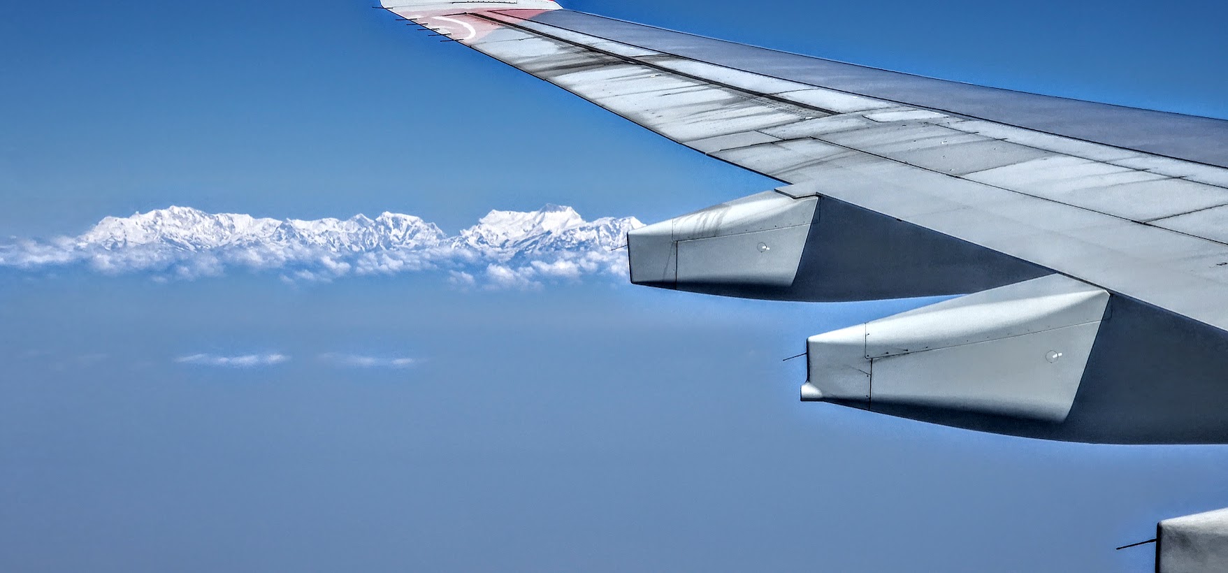 Vue de l'Himalaya à partir d'un avion voyageant vers le Népal